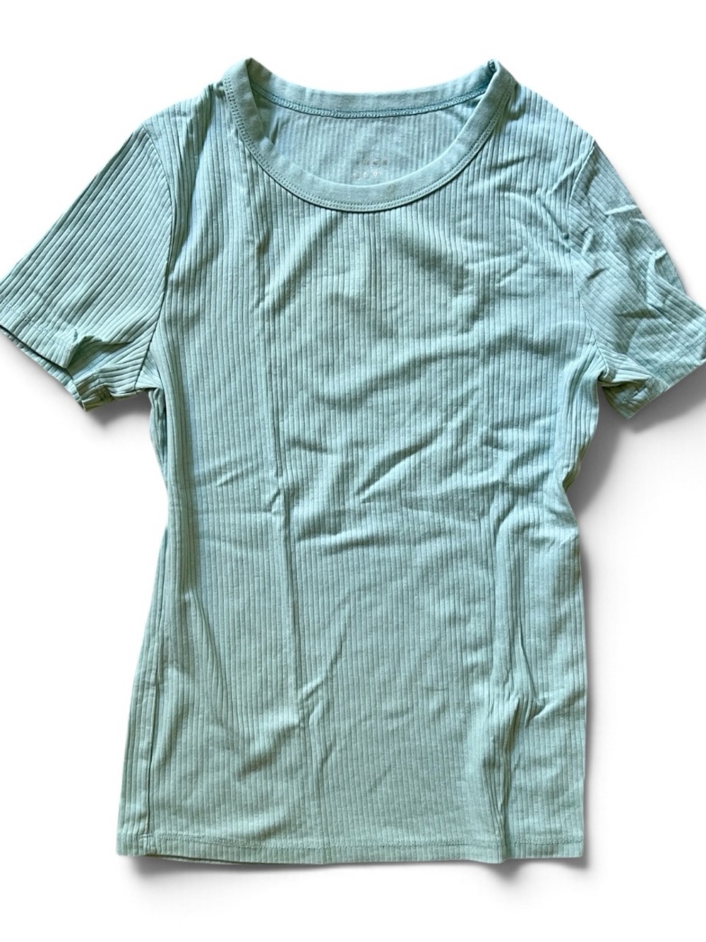 a new day Ribbed Short-Sleeve Tee in baby blue